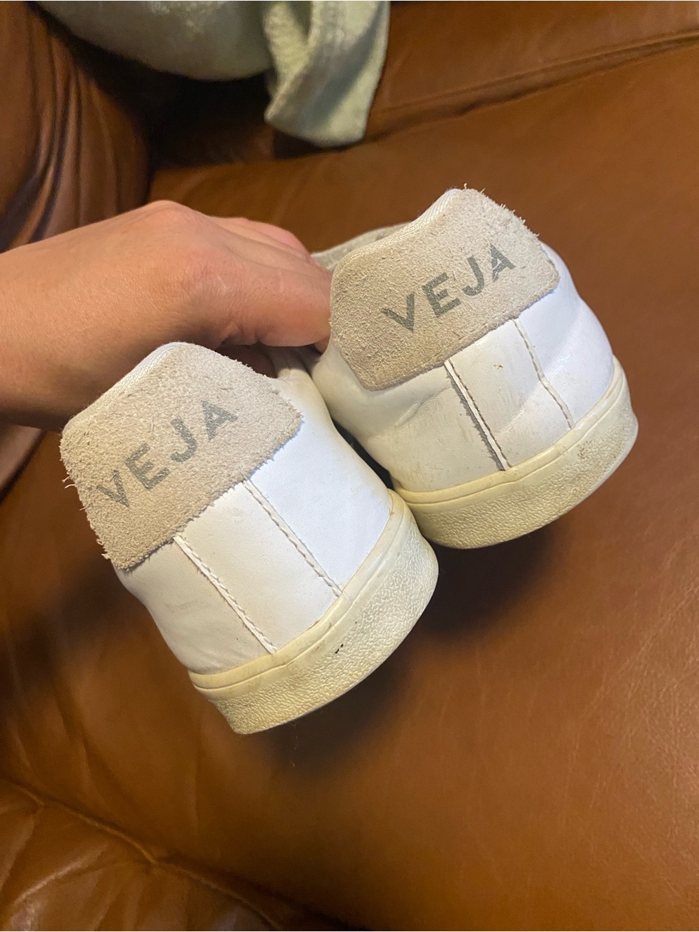 Veja White Velcro Triple-Strap Leather Sneakers
